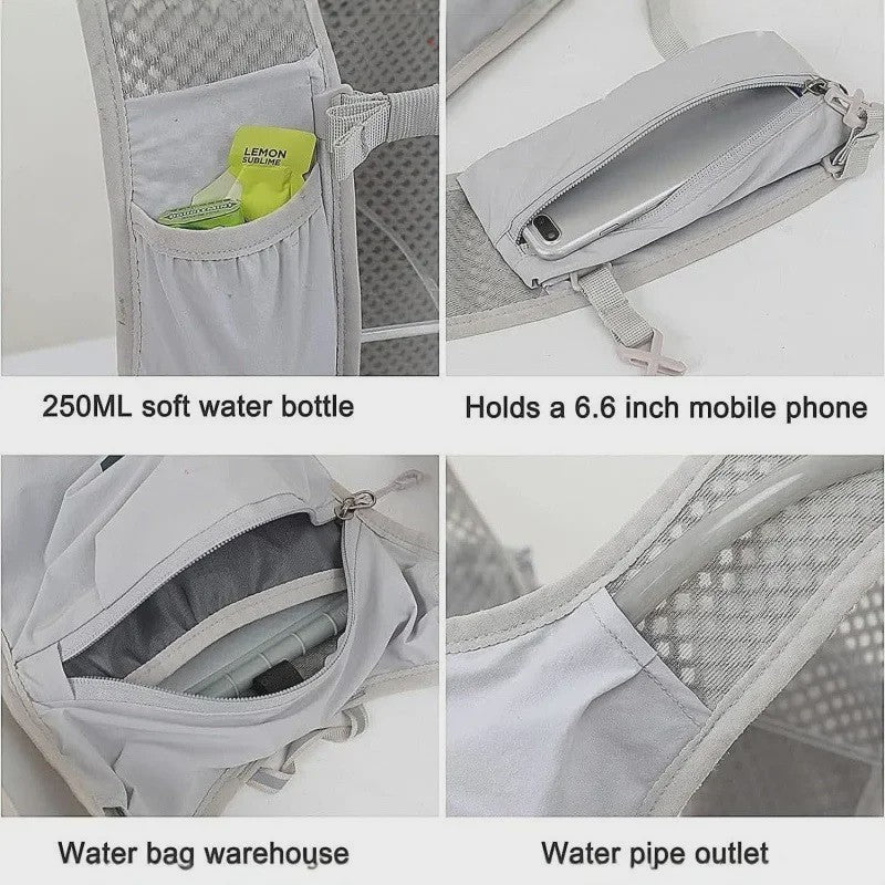 Lichtgewicht Hardloop Vest met Waterzak & Telefoonvak - Trailrunning, Hiking & Outdoor