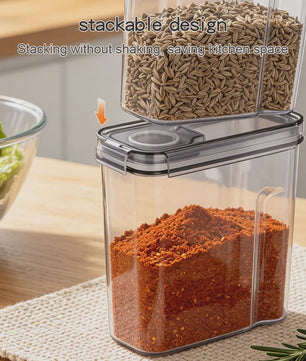 Set van 4 Transparante Voorraadcontainers voor Granen & Voedsel - 4L