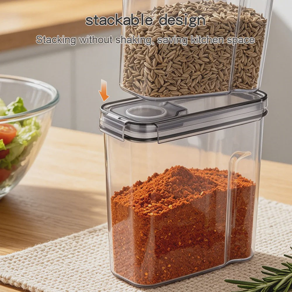 Set van 4 Transparante Voorraadcontainers voor Granen & Voedsel - 4L
