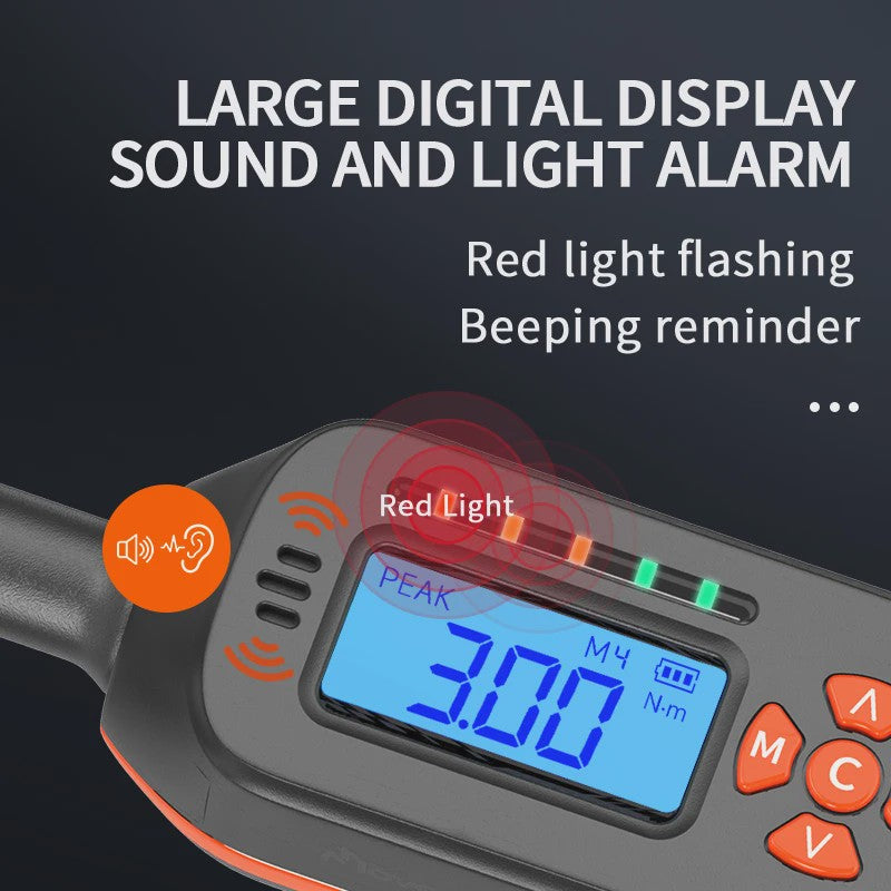Digitale Momentsleutel MOVECRAB 1-340 Nm met LED/Zoemer Alarm & Hoge Precisie