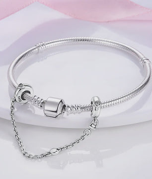 925 Sterling Zilveren Veiligheidsketting Bedel voor Armbanden - Maan, Ster, Vlinder, Hart