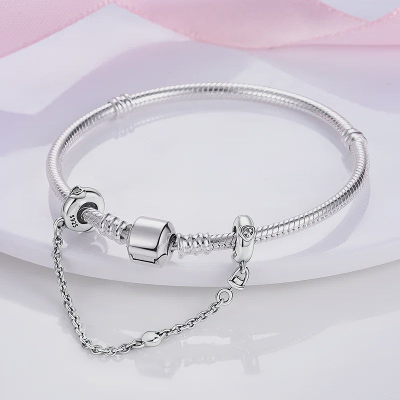925 Sterling Zilveren Veiligheidsketting Bedel voor Armbanden - Maan, Ster, Vlinder, Hart