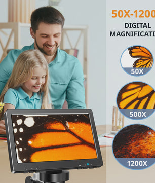 Hayve 7" HD Digitale Microscoop 1200x Zoom met 12MP Camera voor Reparatie & Hobby