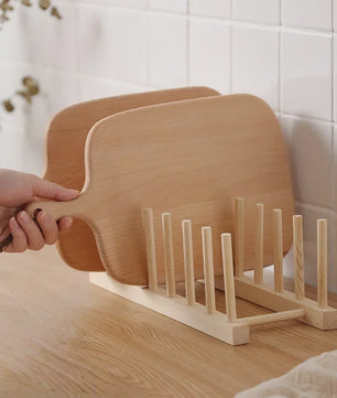 Praktische Bamboe Bordenhouder & Afdruiprek - Houten Keuken Organizer