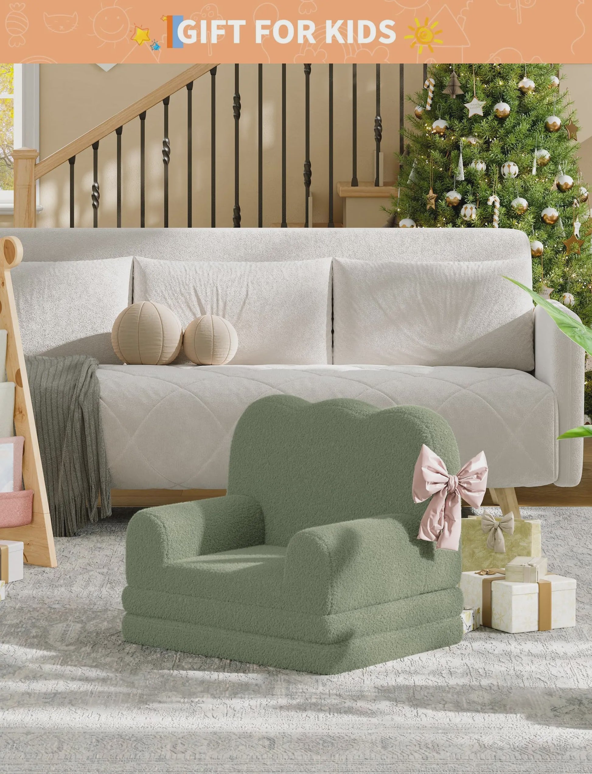 2-in-1 Kinderfauteuil & Sofa: Zacht, Opvouwbaar en Comfortabel Foam Meubel voor Kinderkamer