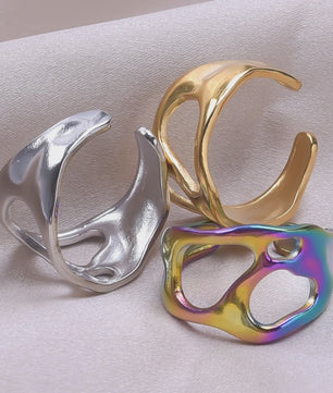 Unieke Dames Ringen van RVS - Vintage Stijl, Waterdicht & Textuur