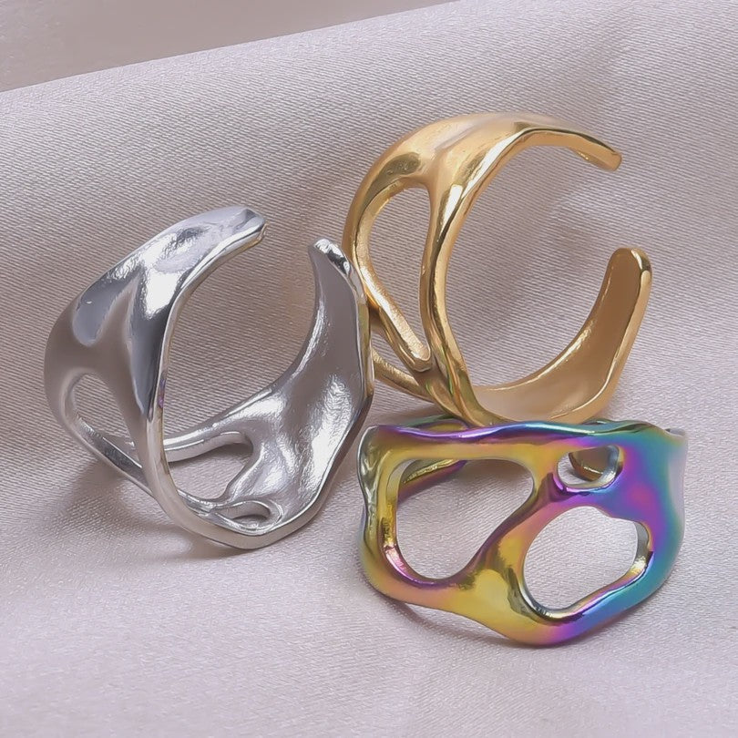 Unieke Dames Ringen van RVS - Vintage Stijl, Waterdicht & Textuur