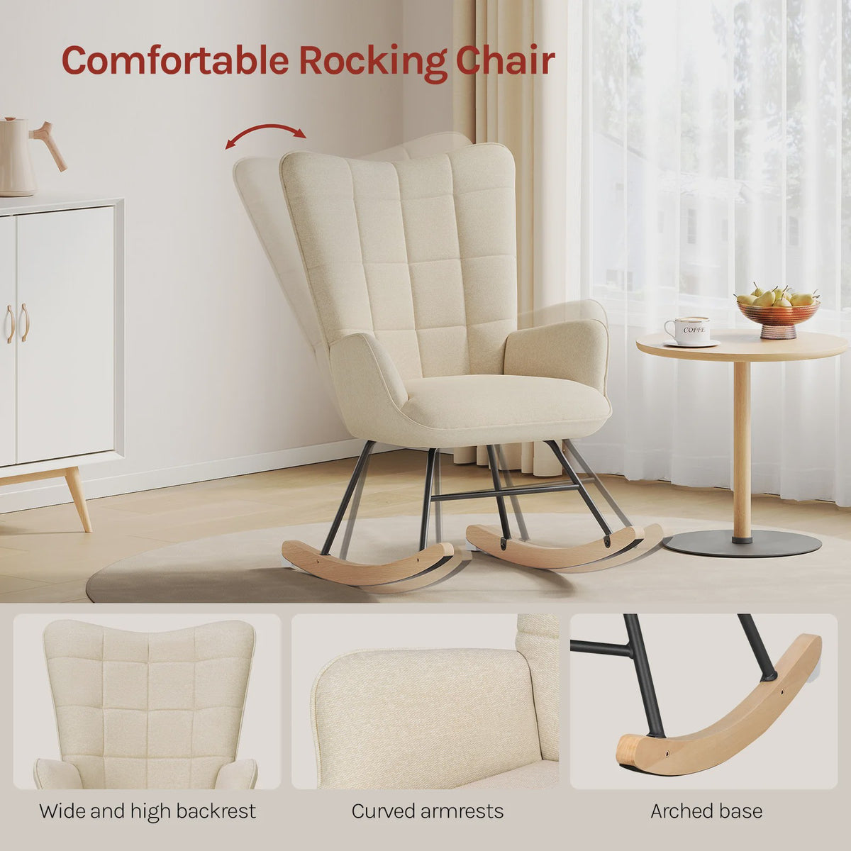 Comfortabele Schommelstoel met Zachte Zitting - Ergonomisch en Stijlvol voor Woonkamer of Slaapkamer