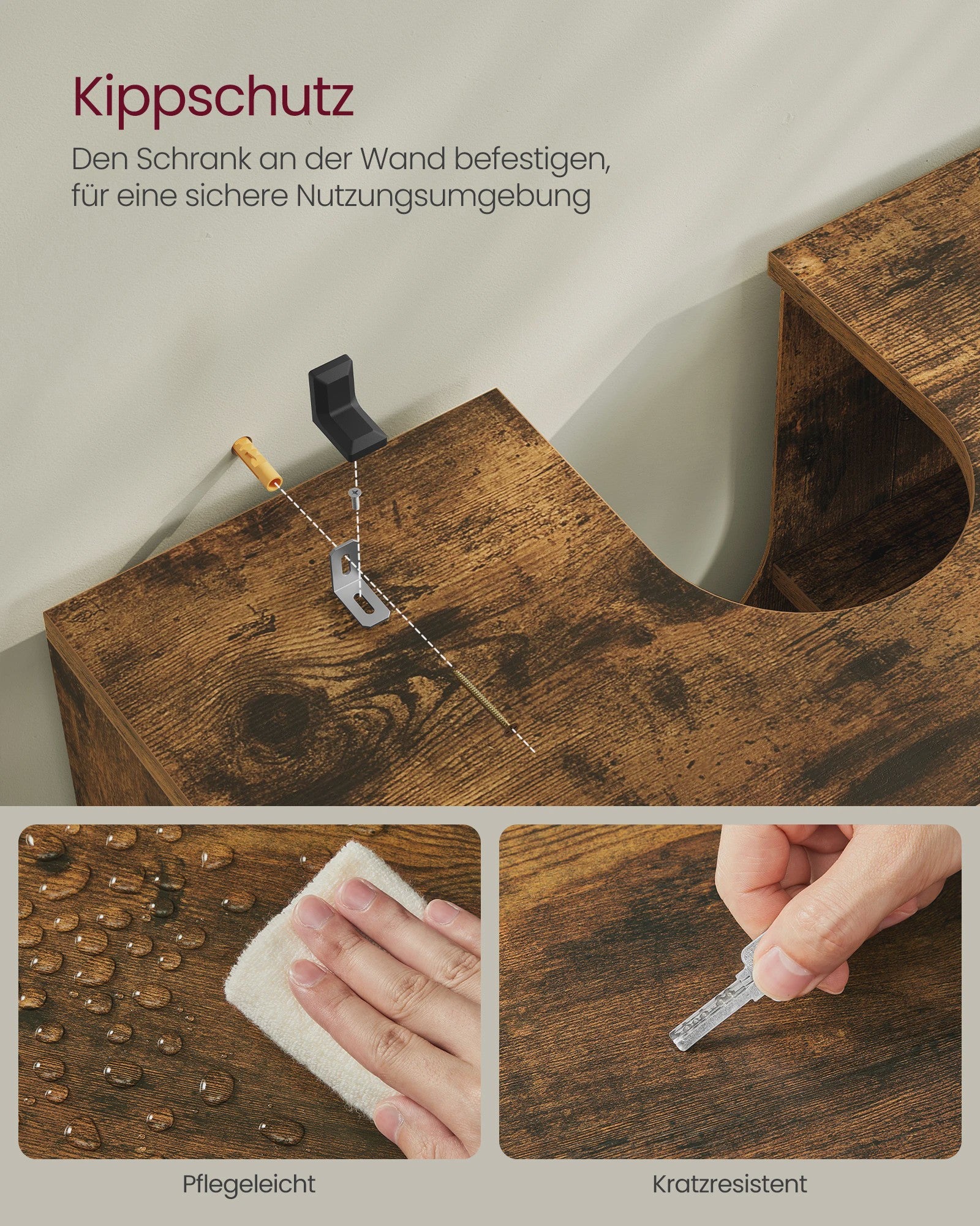 Badkamerkast Onderbouw Wastafel - Rustiek Hout Design met 2 Deuren en Verstelbare Plank