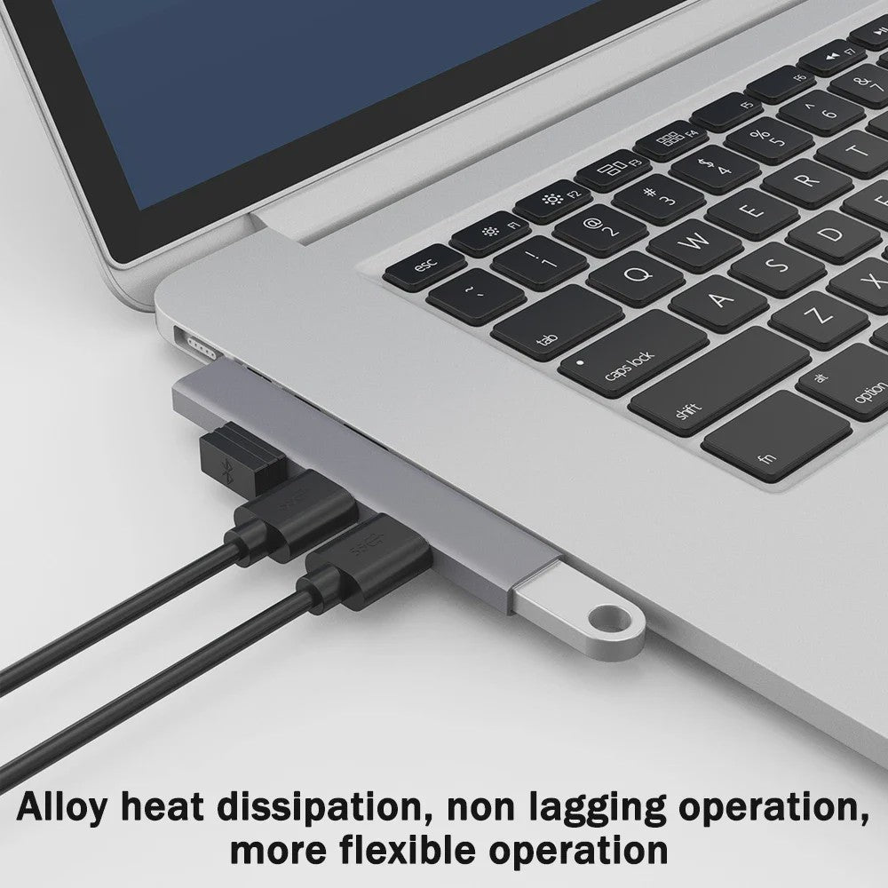 4-in-1 USB 3.0 Hub met 5Gbps Snelheid - Draagbare OTG Adapter