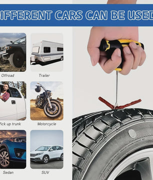 Noodbandreparatieset - Heavy-Duty Lijm & Rubberstrips voor Auto, Truck, Camper