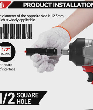 ONEVAN Brushless Elektrische Slagschroevendraaier 2800W - 2800 Nm, 1/2 Inch, Makita 18V Compatibel