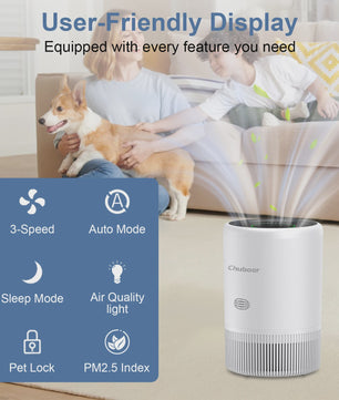 Chuboor Slimme Luchtreiniger met HEPA-filter, App & Alexa Bediening, PM2.5 Monitor