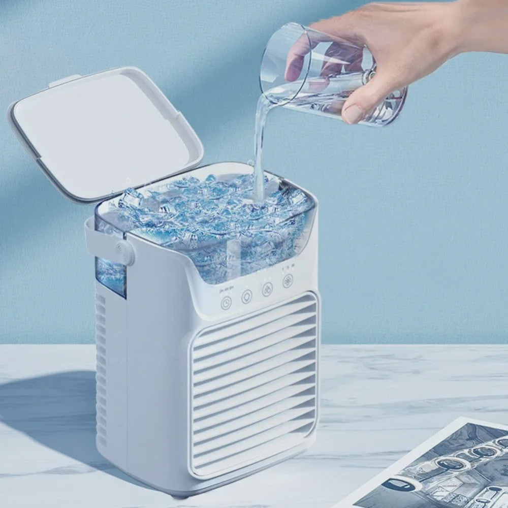 Draagbare Mini Airco Ventilator met Verneveling - USB Oplaadbaar, 650ml Tank, 3 Snelheden, Stil, Koeler voor Thuis & Kantoor