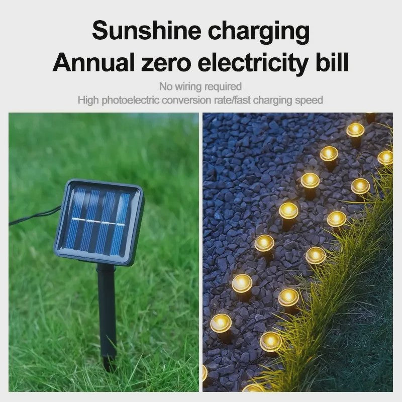 Solar LED Tuinpad Verlichting - Waterdicht & 8 Modi - Sfeervolle Buitenlamp