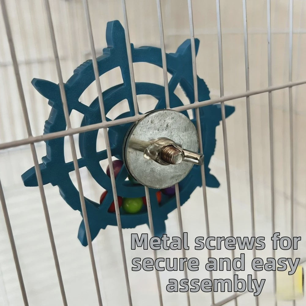 Roei/Stuurwiel Vogel Speelgoed Spinner met Kleurrijke Kralen - Plezier & Beweging voor Papegaaien