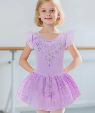 Meisjes Balletpakje met Glitter Tutu Rok & Strass Versiering - Dans & Gymnastiek