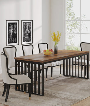 Industriële Eettafel 180 cm - Hout & Metaal - Geschikt voor 4-6 Personen