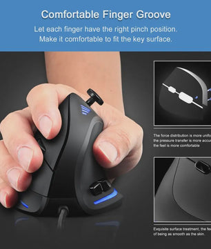 ZELOTES C18 Verticale Ergonomische Gaming Muis - 10000 DPI, RGB, Programmeerbaar