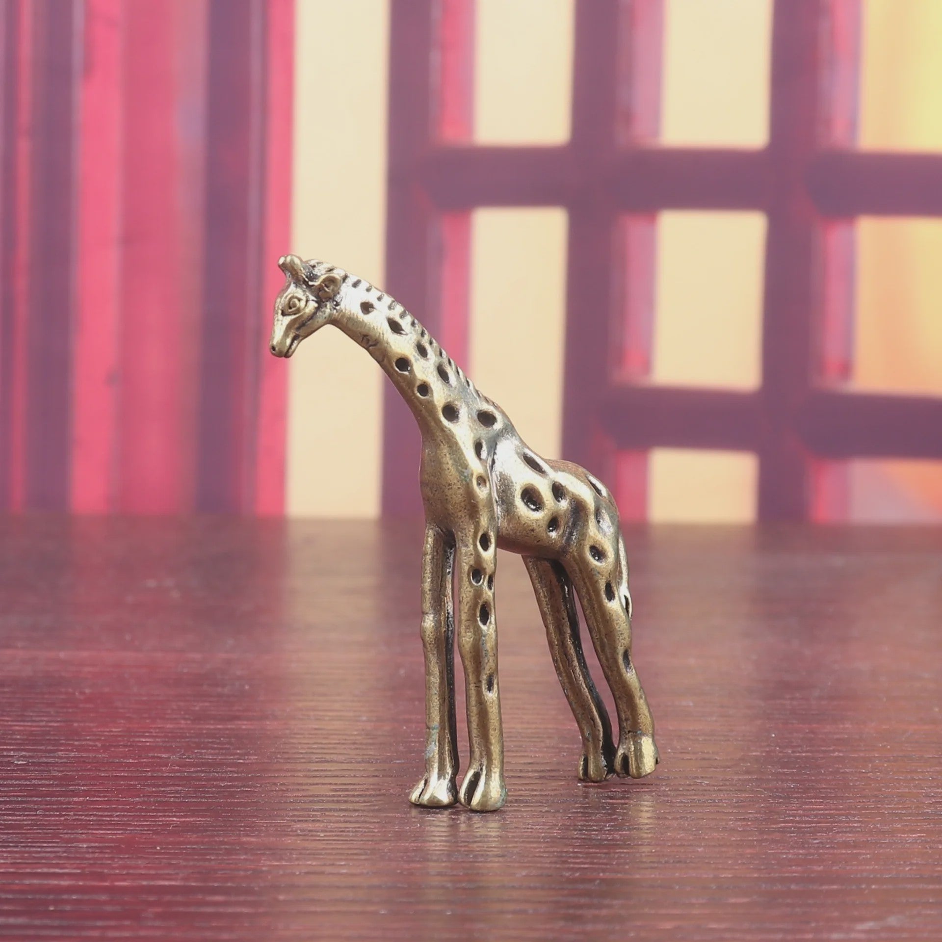Koperen Giraffe Figuur - Decoratief Ornament voor Huis en Thee Ceremonie
