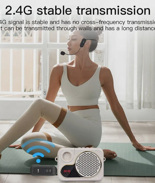 Draadloze Hoofdtelefoon Microfoon Set 2.4G - Draagbaar & Flexibel voor Sprekers, Docenten & Gidsen