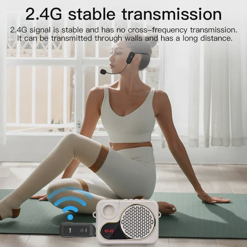 Draadloze Hoofdtelefoon Microfoon Set 2.4G - Draagbaar & Flexibel voor Sprekers, Docenten & Gidsen