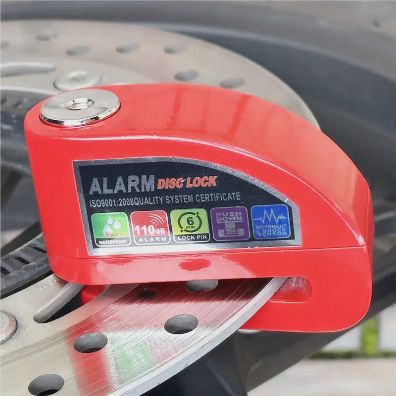 Waterdicht Motor Alarm Schijfrem Slot - Anti-diefstal Beveiliging voor Motor & Fiets + Herinneringskabel