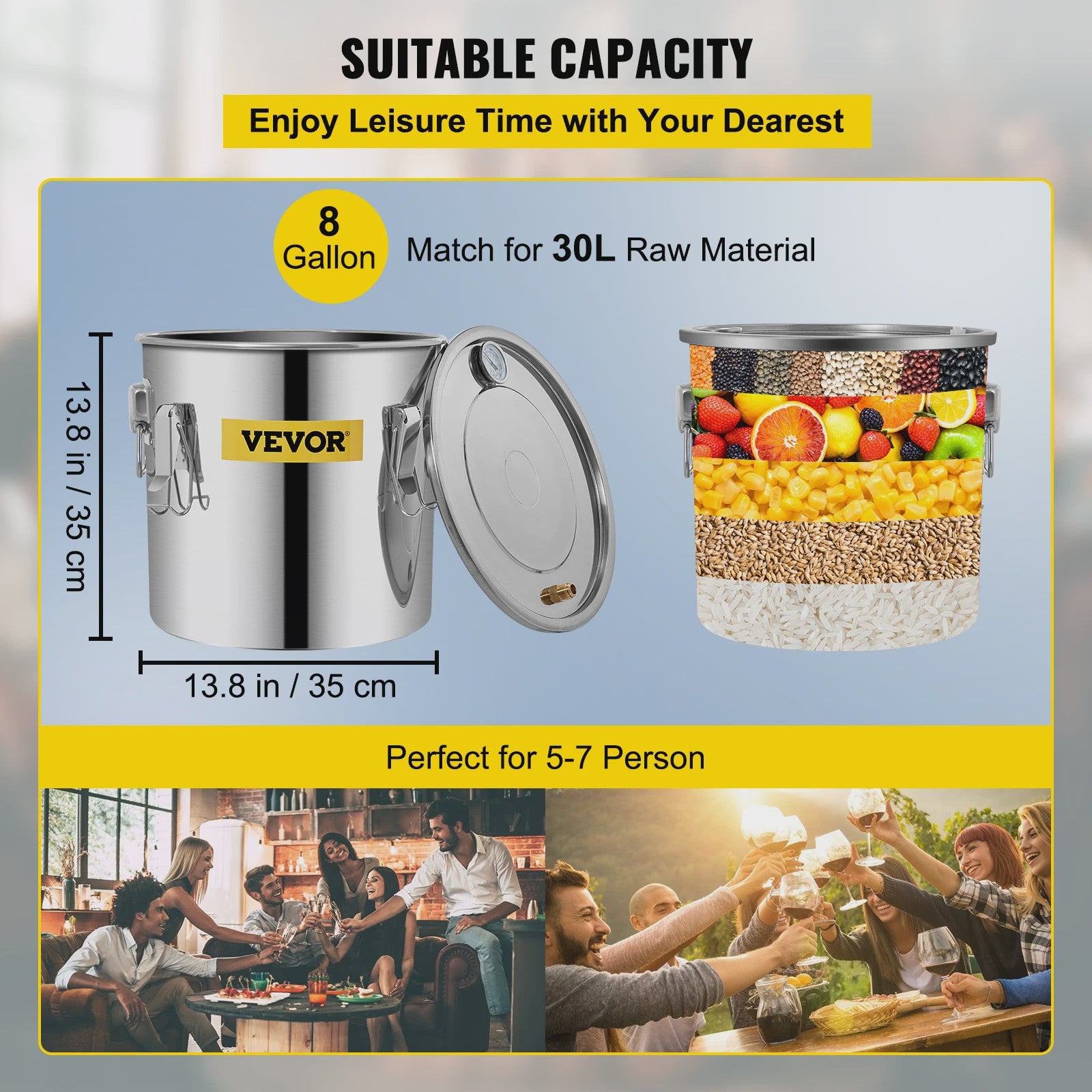 Professionele Alcohol Distilleerderij Kit - 12L, 20L, 30L - Voor Bier, Wijn & Moonshine - DIY Brouwen Thuis