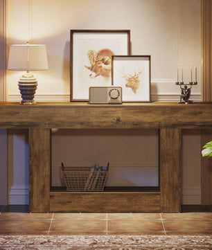 Tribesigns Console Tafel 160 cm - Farmhouse Entree Tafel met U-vormige Basis en Open Plank
