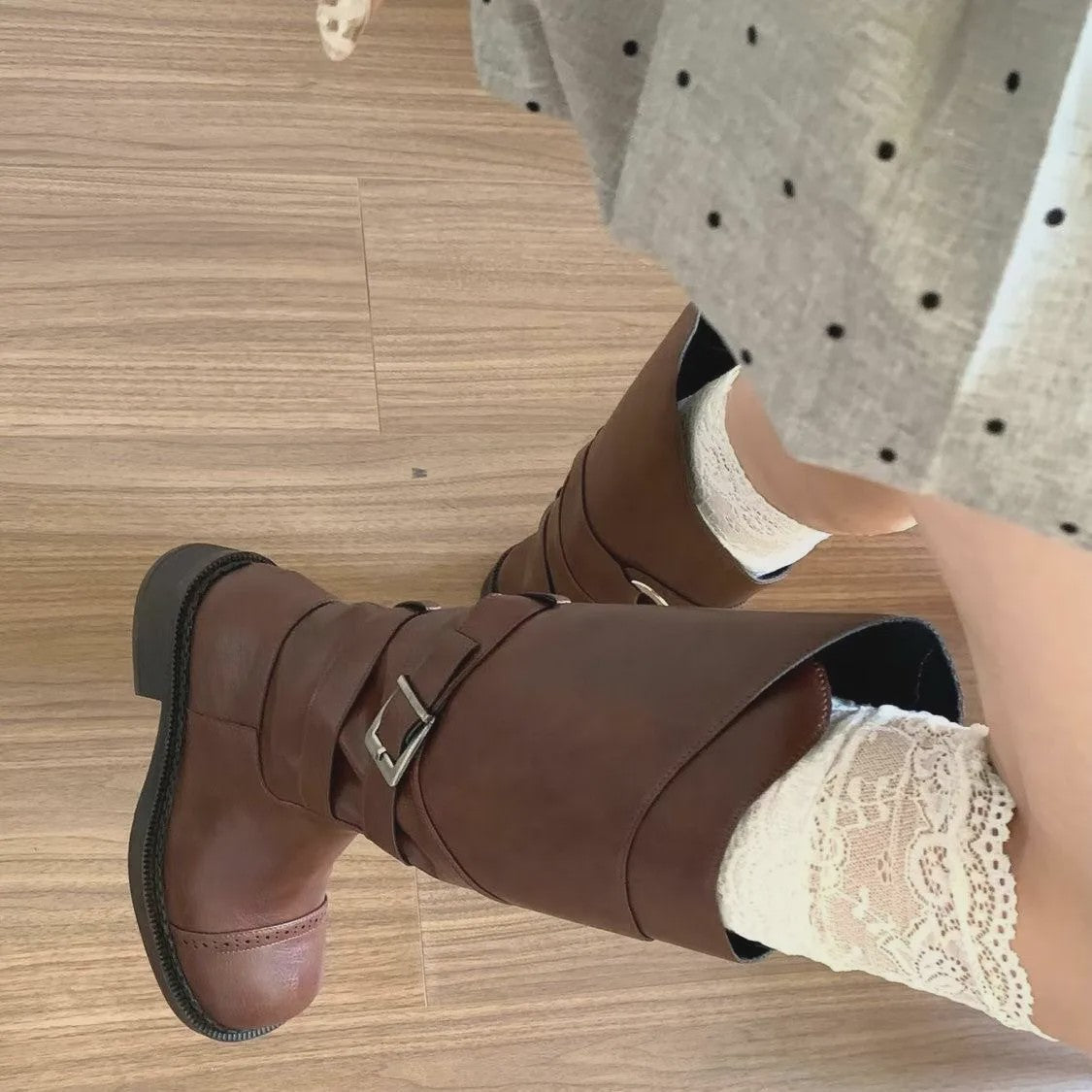 Dames Hoge Sokken met Kant - Lolita Stijl, Warm & Trendy voor Laarzen