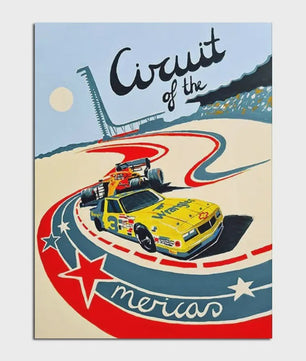 Retro F1 Formule 1 Raceauto Posters - Neon City Canvas Muurkunst