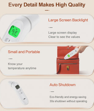 Cofoe Digitale Infrarood Thermometer: Contactloos Meten voor Lichaam, Oor & Objecten