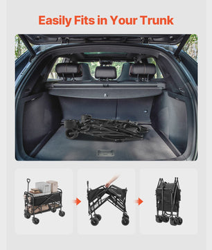 Dubbeldeks inklapbare transportkar - 300L, 450lbs, All-Terrain wielen