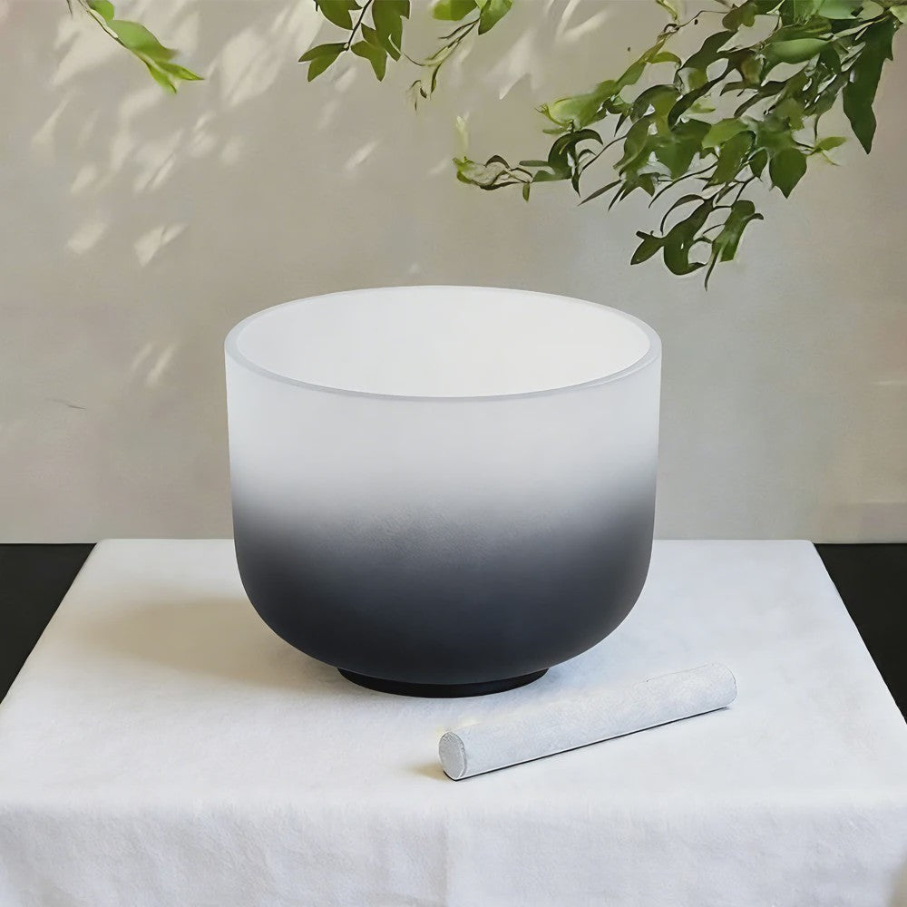8 inch Kristallen Klankschaal 432Hz - Zwart Gradient - Professioneel Geluid Healing Instrument