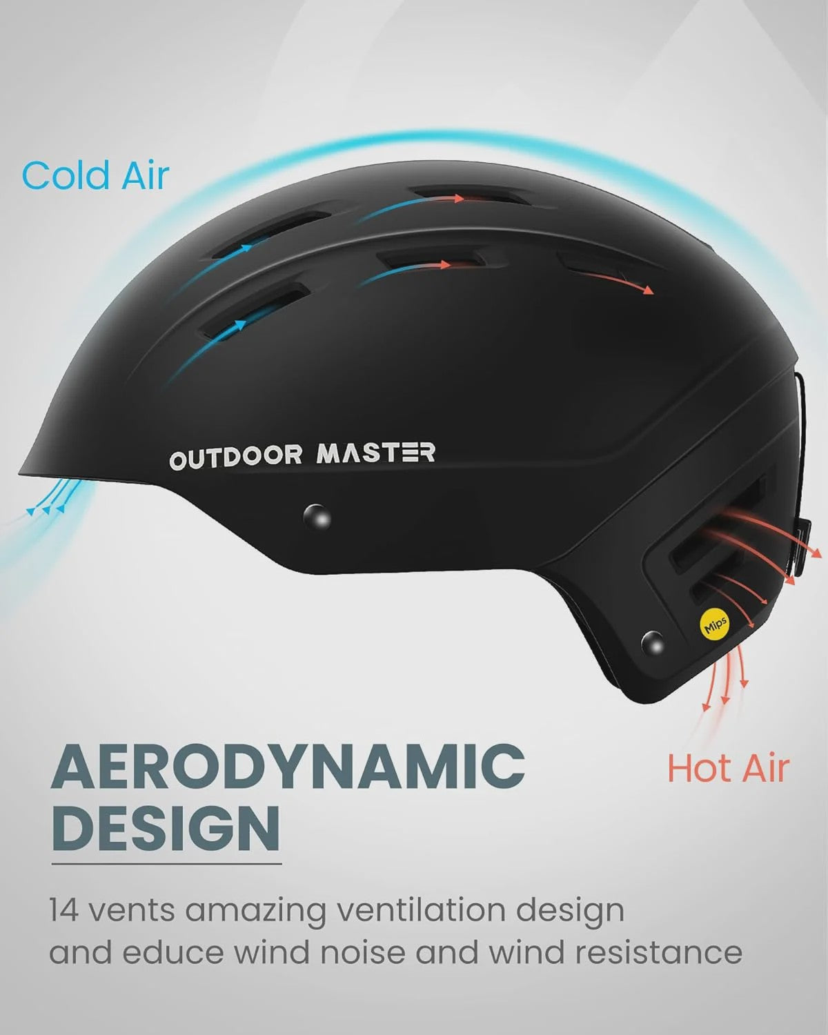 OutdoorMaster MIPS Skihelm met Aerodynamisch Design en Verstelbare Pasvorm