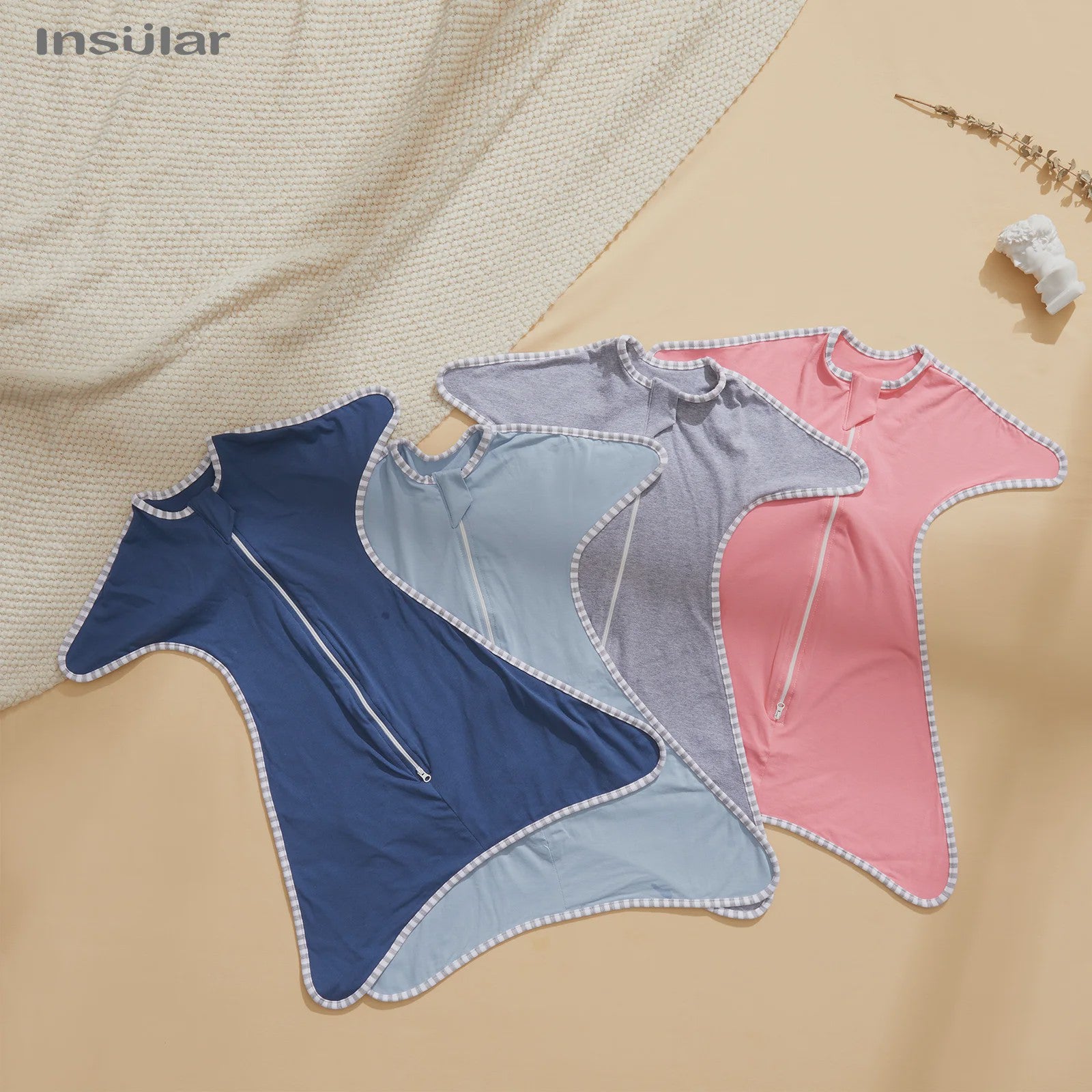 Insular Newborn Baby Girl Boy Anti-Startle Cotton Baby Wrap Receiving Swaddling Blanket