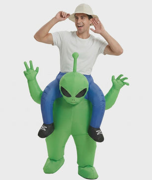 Opblaasbaar Alien Kostuum voor Kinderen & Volwassenen - Grappig Feest-, Halloween- & Carnavalskostuum