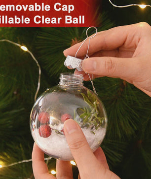Set van 6 Transparante Kerstballen - Vulbaar & Ophangbaar - Decoratie & Cadeau