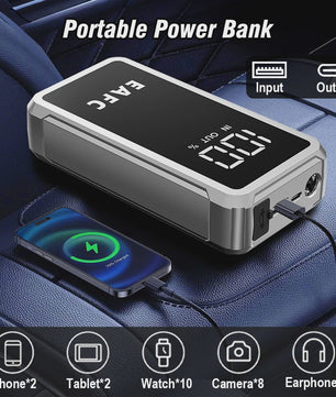 EAFC 4000A Draagbare Jump Starter & Powerbank - Noodstartapparaat met Slimme Klemmen