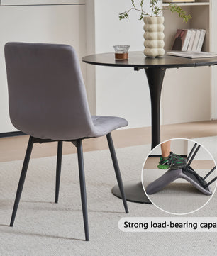 Set Eettafelstoelen (2/4/6 stuks) - Gestoffeerd Fluweel met Metalen Frame