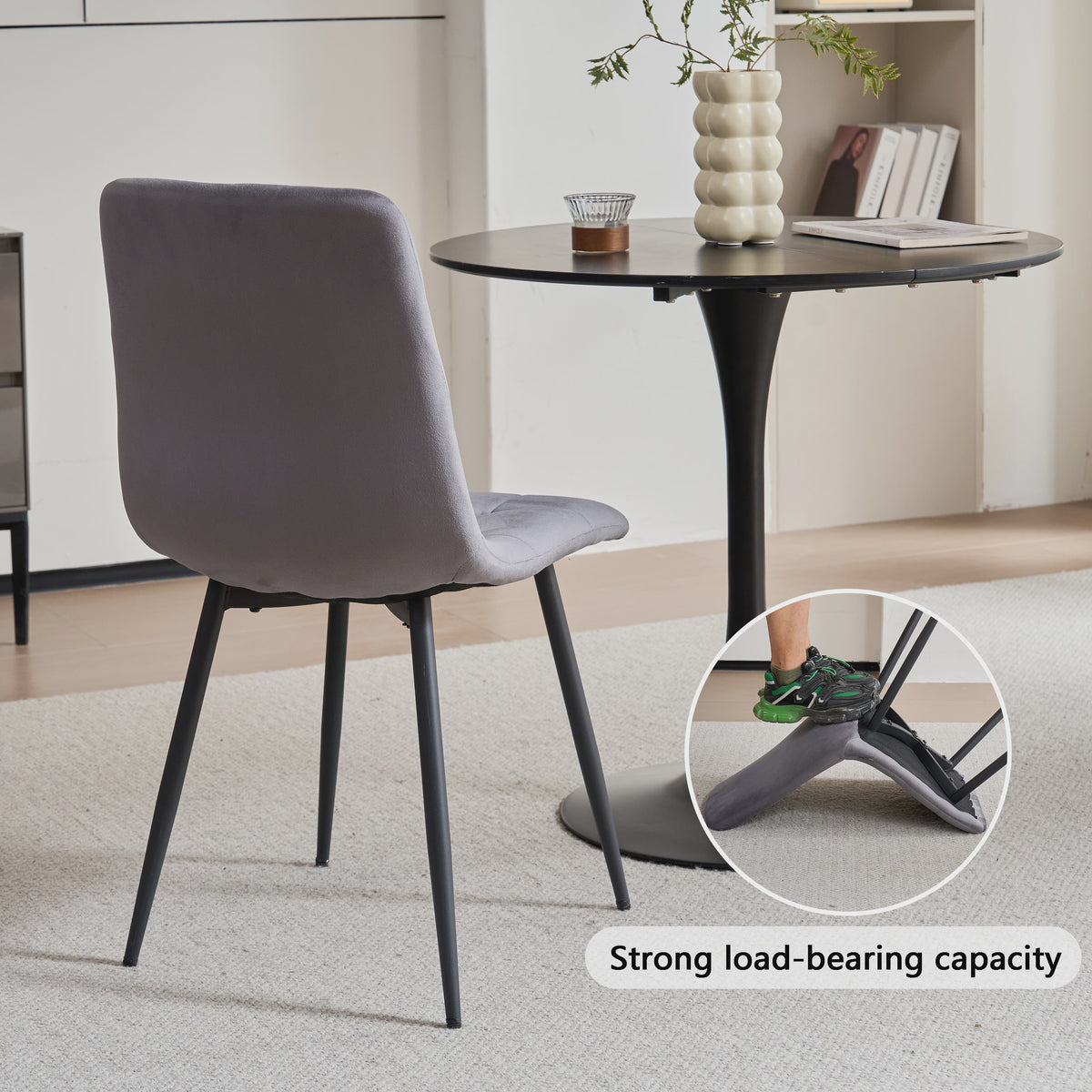 Set Eettafelstoelen (2/4/6 stuks) - Gestoffeerd Fluweel met Metalen Frame
