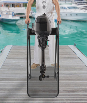 Robuuste Opvouwbare Buitenboordmotor Trolley met Wielen - Heavy Duty Motorstandaard
