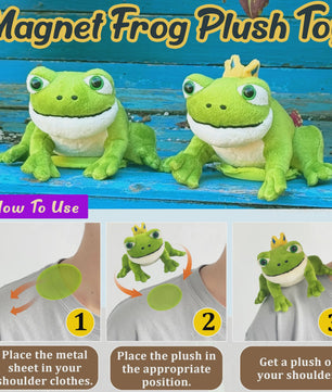 Kikker Pluche Knuffel met Kroon - Magnetisch - 10cm - Schattig Cadeau