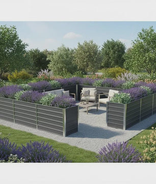 Verhoogd Plantenbed Staal Antraciet 240x40x77cm - Duurzaam & Stijlvol Tuinieren