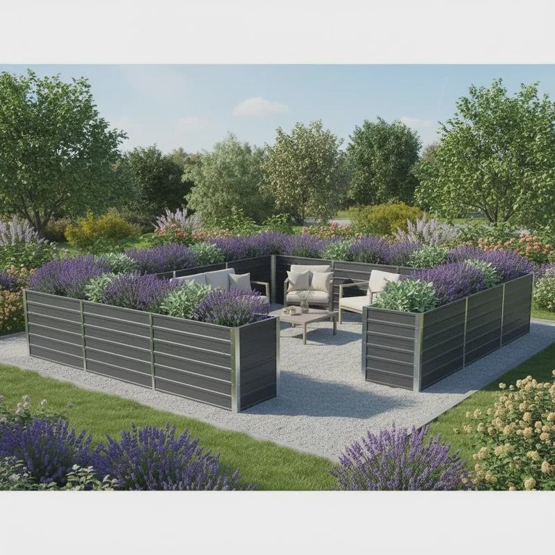 Verhoogd Plantenbed Staal Antraciet 240x40x77cm - Duurzaam & Stijlvol Tuinieren