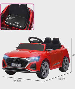 Elektrische Kinderauto Audi Q8 E-tron Sportback - Licentie, Afstandsbediening, Licht & Geluid - Grijs