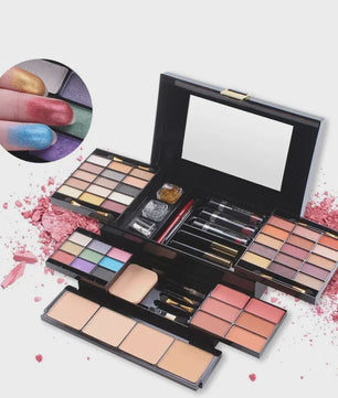 Professionele Make-up Set: Uitgebreid Palet met Oogschaduw, Foundation, Blush en meer - Complete Cosmetica Koffer