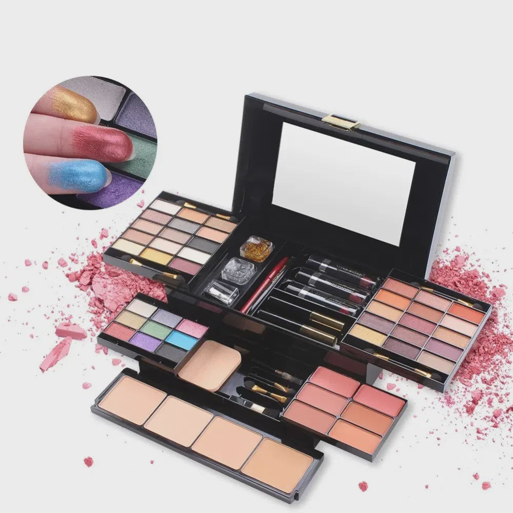 Professionele Make-up Set: Uitgebreid Palet met Oogschaduw, Foundation, Blush en meer - Complete Cosmetica Koffer