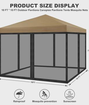 Universeel Gazebo Muskietennet - 4-Panels met Rits - Bescherming tegen Insecten