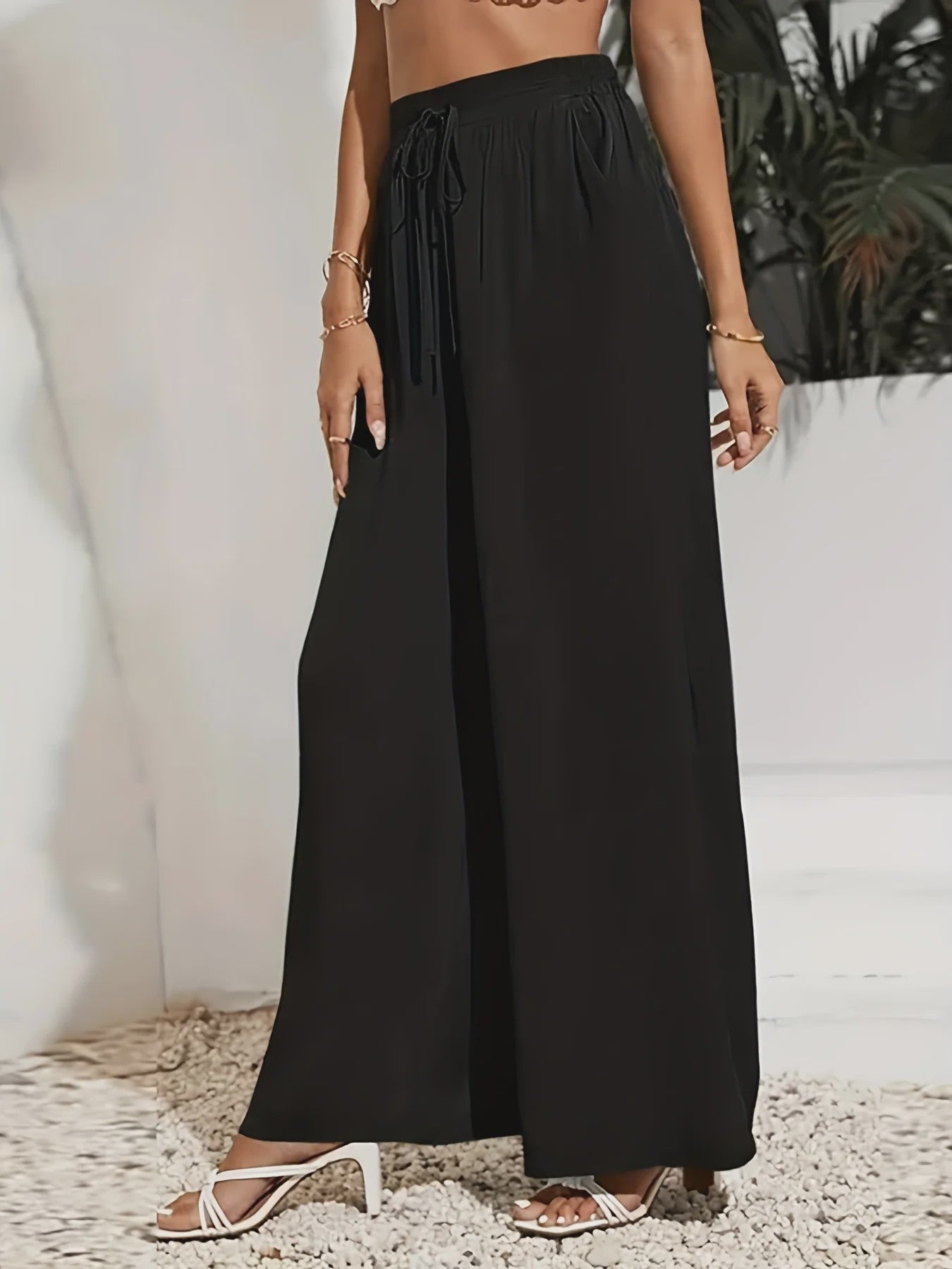Zomerse Plus Size High Waist Straight Leg Broek - Comfortabele Stretch Stijl